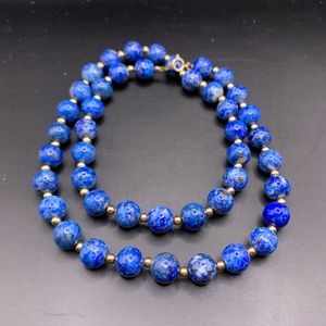Lapis Lazuli 14K Gold Beaded Necklace